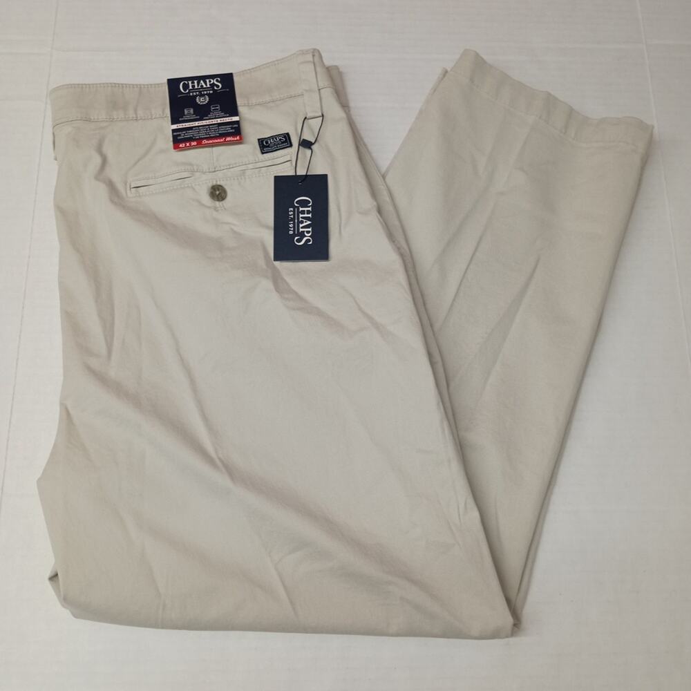 Chaps Straight Fit Chino Pants Men's Size 42x30 Beige‎
